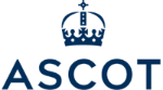 Ascot logo with a crown on a white background