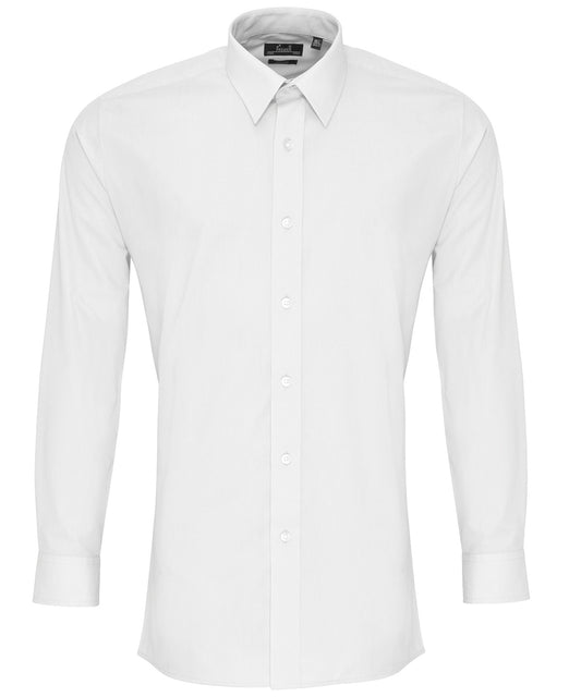 Product image for Poplin fitted long sleeve shirt