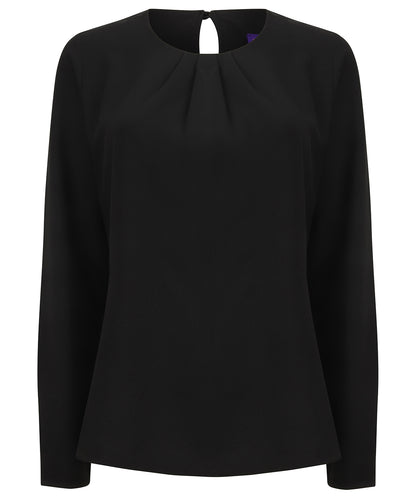 Product image for Women's pleat front long sleeve blouse