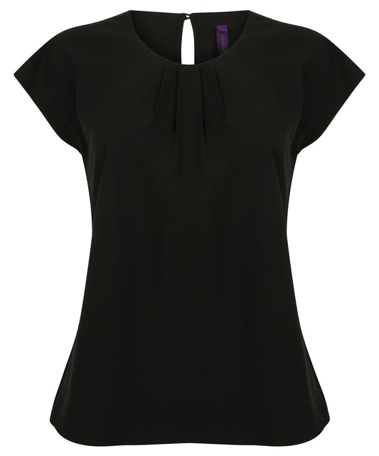 Product image for Women's pleat front short sleeve blouse